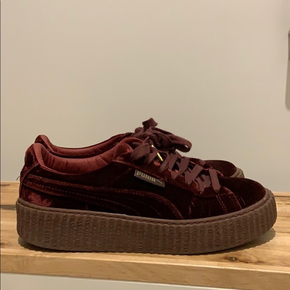 Rihanna Shoes - Burgundy Fenty by Rihanna platform sneakers